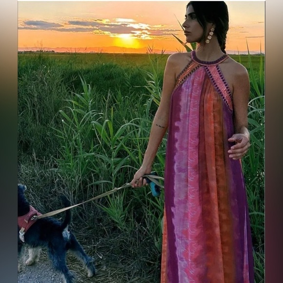 Zara Tie Dye Sequin Embellished Maxi Dress - Picture 16 of 16